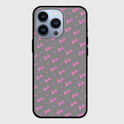 Чехол для iPhone 13 Pro Паттерн - Барби и серый фон, цвет: 3D-черный