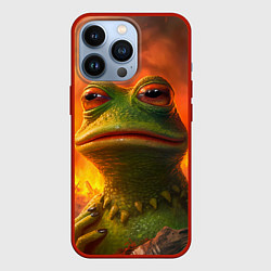 Чехол для iPhone 13 Pro Пепе в огне, цвет: 3D-красный