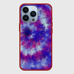 Чехол для iPhone 13 Pro Tie-Dye дизайн, цвет: 3D-красный