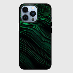 Чехол для iPhone 13 Pro Dark green texture, цвет: 3D-черный