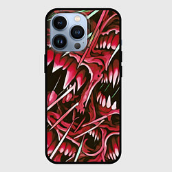 Чехол для iPhone 13 Pro Красные клыки, цвет: 3D-черный