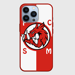 Чехол для iPhone 13 Pro FCSM мясо, цвет: 3D-красный