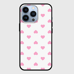 Чехол для iPhone 13 Pro Просто сердечки, цвет: 3D-черный