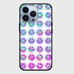 Чехол для iPhone 13 Pro Smiley holographic, цвет: 3D-черный