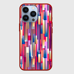 Чехол для iPhone 13 Pro Яркие спортивные полоски, цвет: 3D-красный