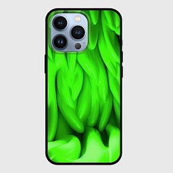 Чехол для iPhone 13 Pro Зеленая абстрактная текстура, цвет: 3D-черный