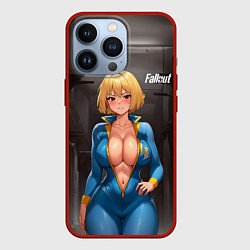 Чехол для iPhone 13 Pro Fallout anime girl, цвет: 3D-красный