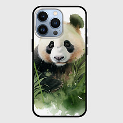 Чехол для iPhone 13 Pro Панда акварель, цвет: 3D-черный