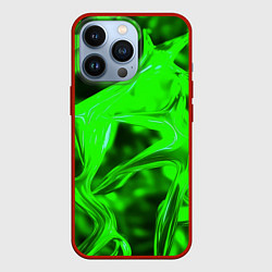 Чехол для iPhone 13 Pro Зелёная кислотная неоновая коалесценция, цвет: 3D-красный