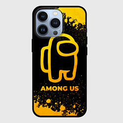 Чехол для iPhone 13 Pro Among Us - gold gradient, цвет: 3D-черный