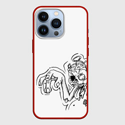 Чехол для iPhone 13 Pro Токсичный зомби, цвет: 3D-красный