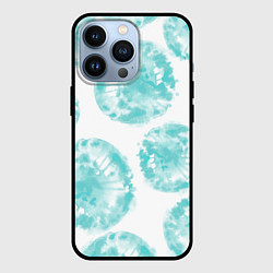 Чехол для iPhone 13 Pro Акварельные голубые био формы, цвет: 3D-черный