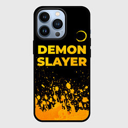 Чехол iPhone 13 Pro Demon Slayer - gold gradient: символ сверху
