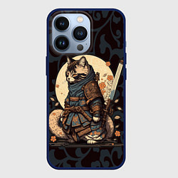 Чехол для iPhone 13 Pro Кот якудза - японский воин, цвет: 3D-тёмно-синий