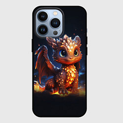Чехол для iPhone 13 Pro Котик дракоша, цвет: 3D-черный