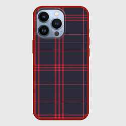 Чехол для iPhone 13 Pro Красно-черная клетка, цвет: 3D-красный