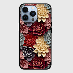 Чехол для iPhone 13 Pro Объёмные цветы суккулента, цвет: 3D-черный