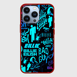 Чехол для iPhone 13 Pro Billie Eilish neon pattern, цвет: 3D-красный