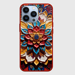 Чехол для iPhone 13 Pro Цветок масляные краски, цвет: 3D-красный