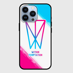 Чехол для iPhone 13 Pro Within Temptation neon gradient style, цвет: 3D-черный