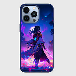 Чехол для iPhone 13 Pro Шогун Райден - Геншин Импакт, цвет: 3D-тёмно-синий