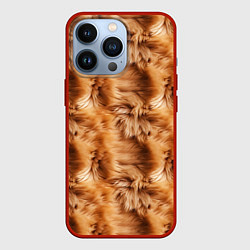 Чехол для iPhone 13 Pro Меховой паттерн, цвет: 3D-красный