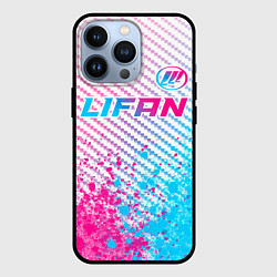 Чехол для iPhone 13 Pro Lifan neon gradient style: символ сверху, цвет: 3D-черный