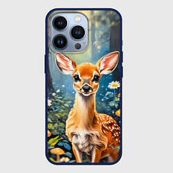 Чехол для iPhone 13 Pro Олененок в волшебном лесу, цвет: 3D-тёмно-синий