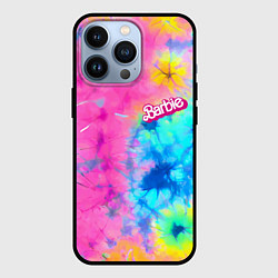 Чехол для iPhone 13 Pro Barbie - floral pattern - tie-dye, цвет: 3D-черный