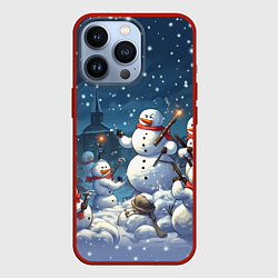 Чехол для iPhone 13 Pro Снежный бой, цвет: 3D-красный