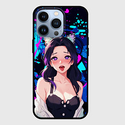 Чехол для iPhone 13 Pro Шинобу ахегао, цвет: 3D-черный