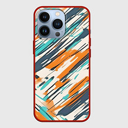 Чехол для iPhone 13 Pro Абстракция разноцветная, цвет: 3D-красный