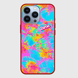 Чехол для iPhone 13 Pro Барбм - цветочный абстрактный паттерн - тай-дай, цвет: 3D-красный