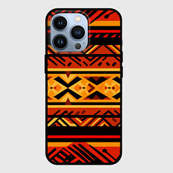 Чехол для iPhone 13 Pro Узор в этническом стиле масаев, цвет: 3D-черный