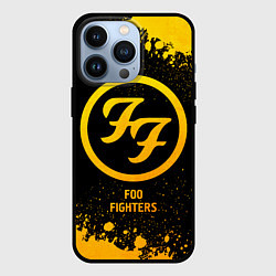 Чехол для iPhone 13 Pro Foo Fighters - gold gradient, цвет: 3D-черный