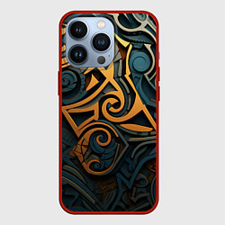 Чехол для iPhone 13 Pro Абстрактный узор в викингском стиле, цвет: 3D-красный