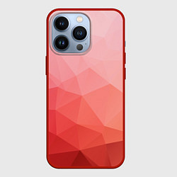 Чехол для iPhone 13 Pro Абстракция с градиентом полигональная, цвет: 3D-красный