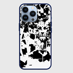 Чехол для iPhone 13 Pro Морда льва - абстракция, цвет: 3D-тёмно-синий