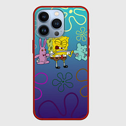 Чехол для iPhone 13 Pro Spongebob workout, цвет: 3D-красный
