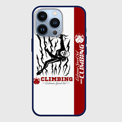 Чехол для iPhone 13 Pro Альпинист скалолаз, цвет: 3D-тёмно-синий