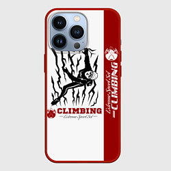 Чехол для iPhone 13 Pro Альпинист скалолаз, цвет: 3D-красный