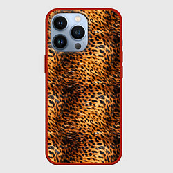 Чехол для iPhone 13 Pro Текстура кожи животного паттерн, цвет: 3D-красный