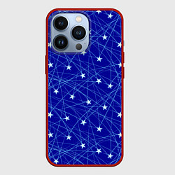 Чехол iPhone 13 Pro Звездопад на синем
