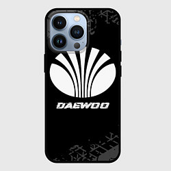 Чехол для iPhone 13 Pro Daewoo speed на темном фоне со следами шин, цвет: 3D-черный