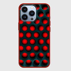 Чехол для iPhone 13 Pro Перфорация на красном трипофобия, цвет: 3D-красный
