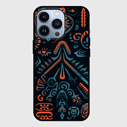 Чехол для iPhone 13 Pro Абстрактный рисунок в славянском стиле, цвет: 3D-черный