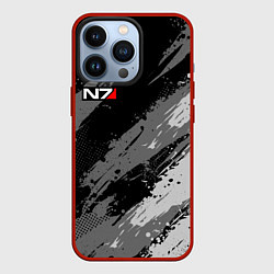 Чехол для iPhone 13 Pro N7 - mass effect monochrome, цвет: 3D-красный