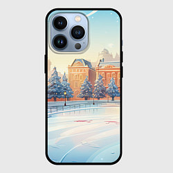 Чехол для iPhone 13 Pro Новогодняя городская площадь, цвет: 3D-черный