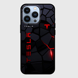 Чехол для iPhone 13 Pro Tesla - плиты с эффектом свечения, цвет: 3D-черный