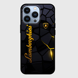 Чехол для iPhone 13 Pro Lamborghini - плиты с эффектом свечения, цвет: 3D-черный